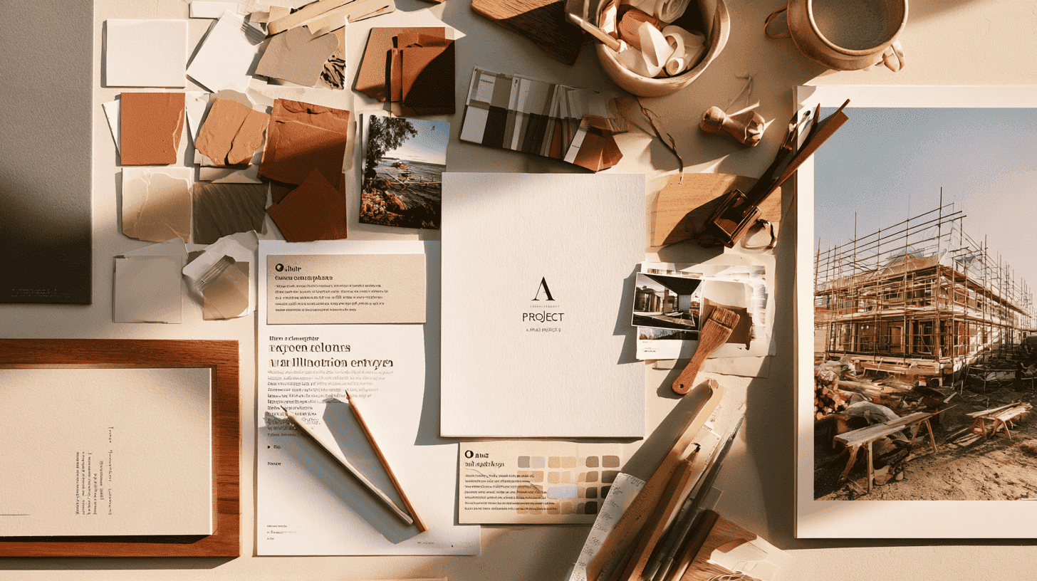 Moodboard met huisstijl en beeldtaal voor een vastgoedproject