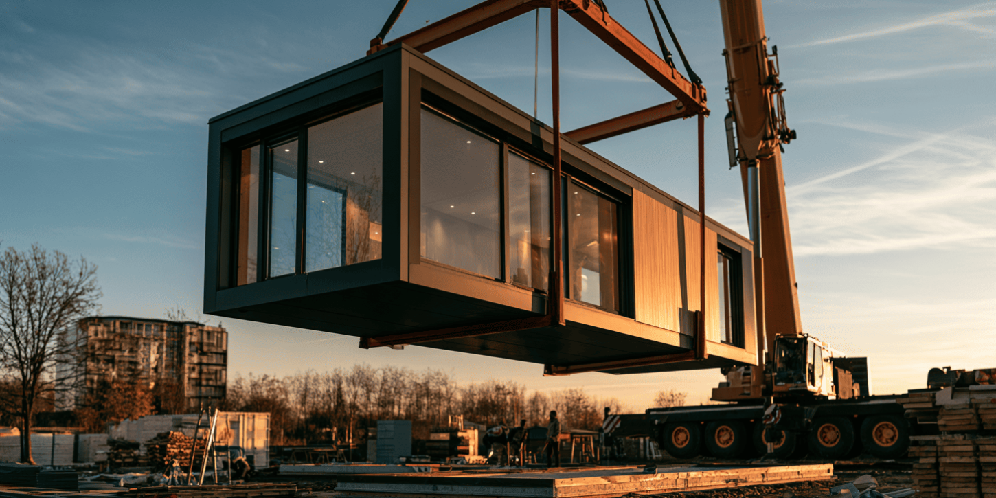 prefab woonunit die op locatie geplaatst wordt
