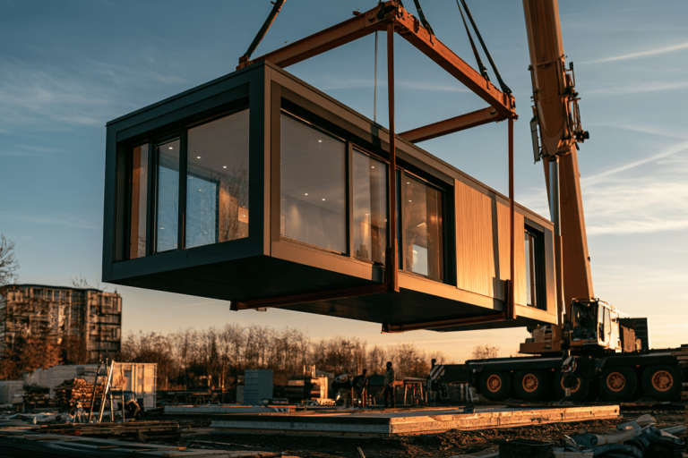 prefab woonunit die op locatie geplaatst wordt
